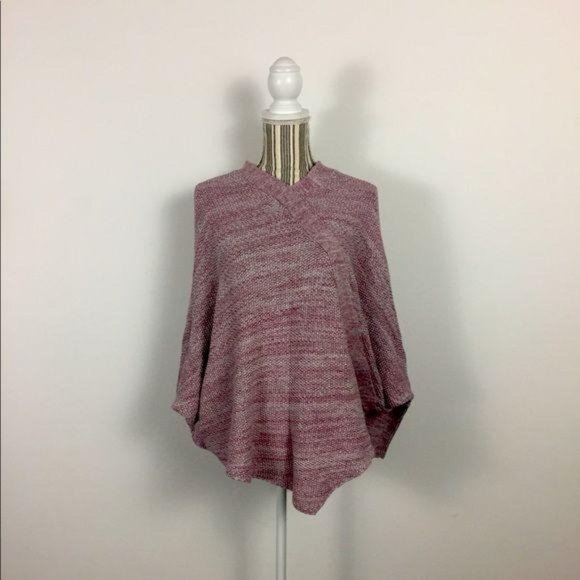 LOFT Sweaters - Loft Xs/S Sweater Poncho Heather burgundy knit